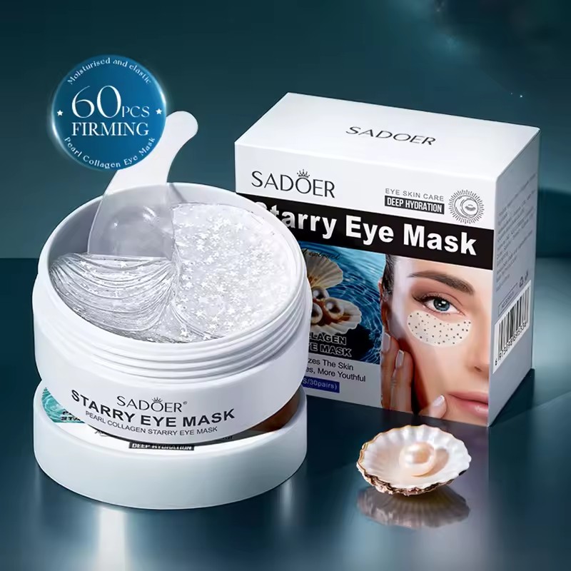 Collagen Under Eye Patches - 60pcs SADOER Pearl Crystal Collagen Eye