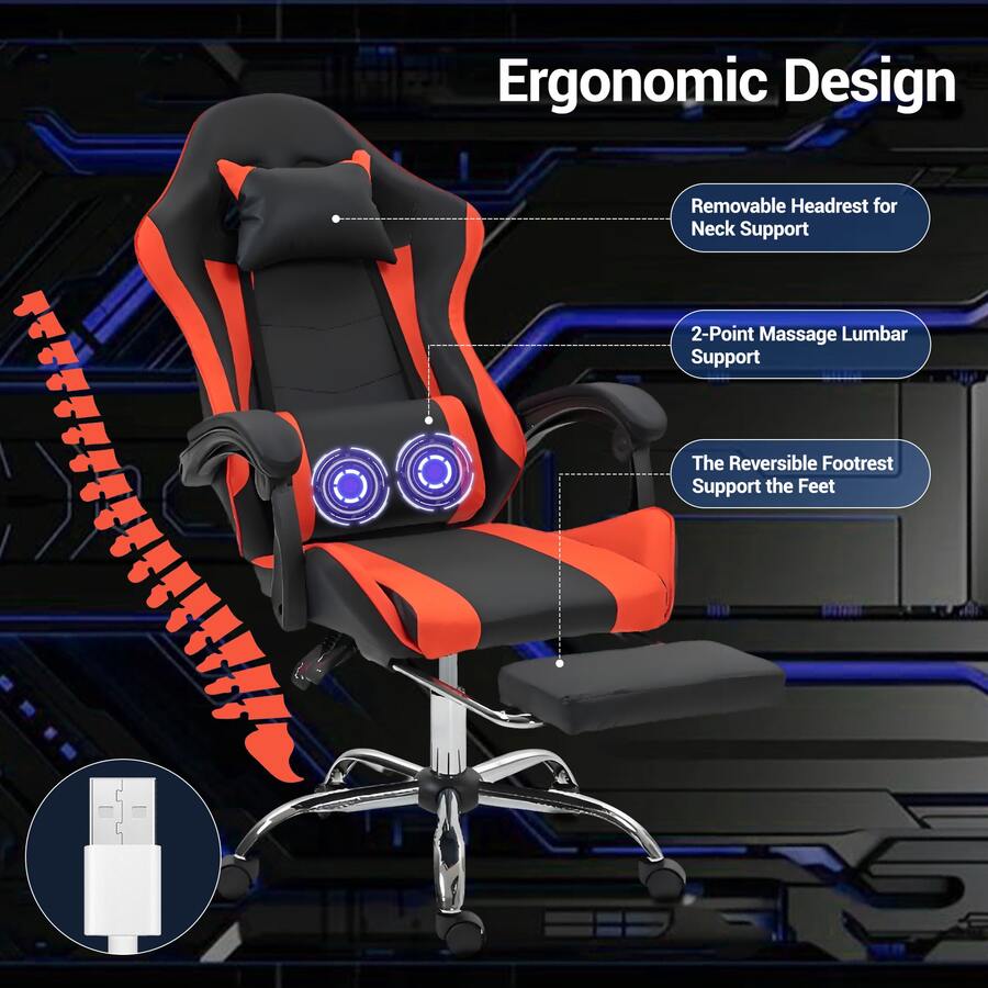 Gaming Chair With Massage Lumb - đánh giá và giá Massage