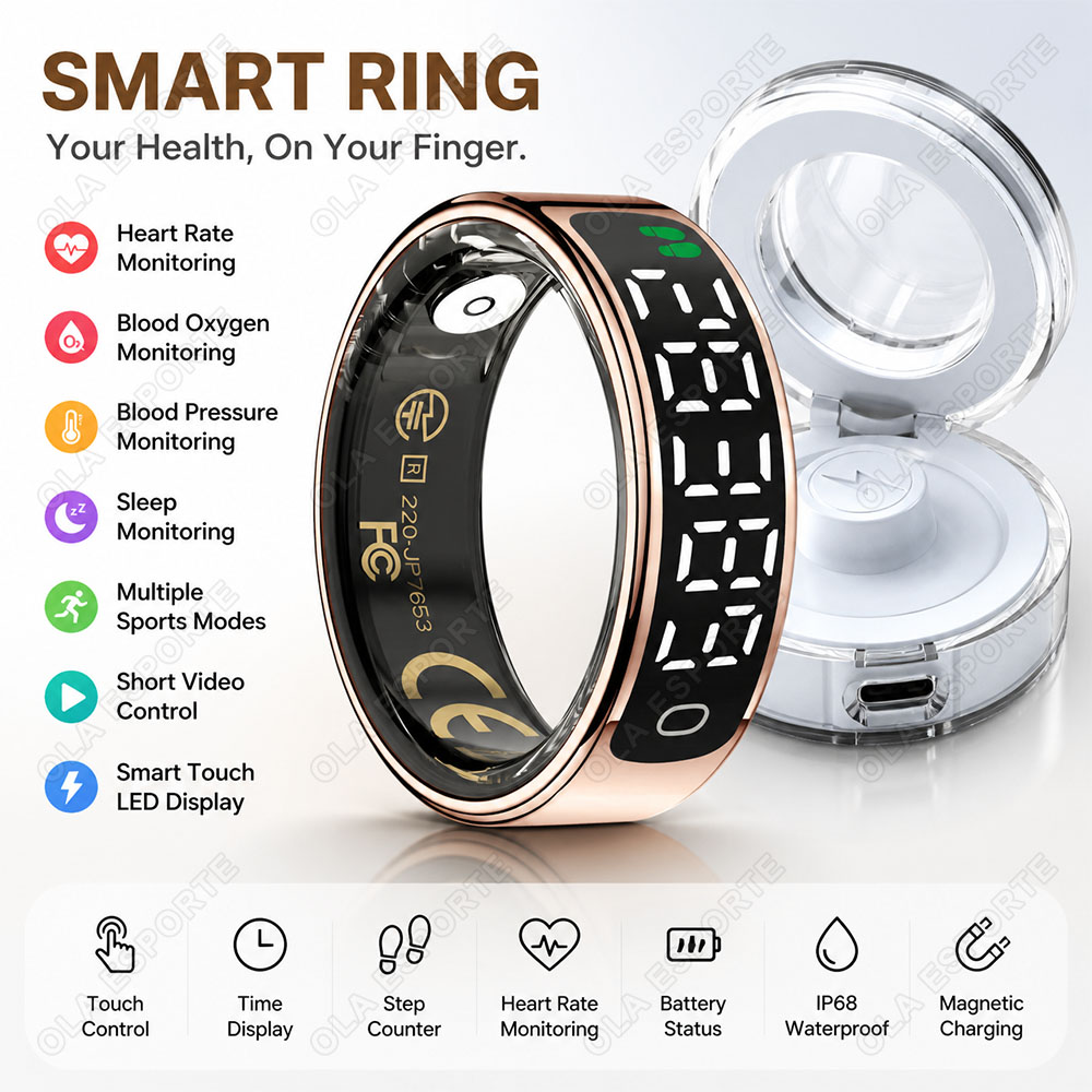 Smart Ring with Charging Case  - đánh giá và giá Health Monitors